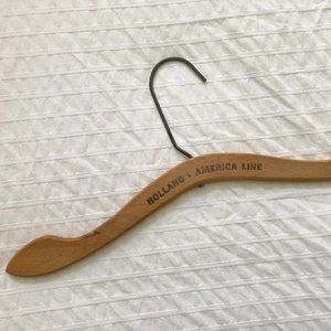 Vintage Holland-America Line Cruise Ship Wooden Clothes Hanger